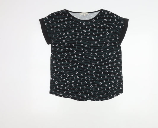 Oasis Women's Black Tunic T-Shirt, M, Animal Print