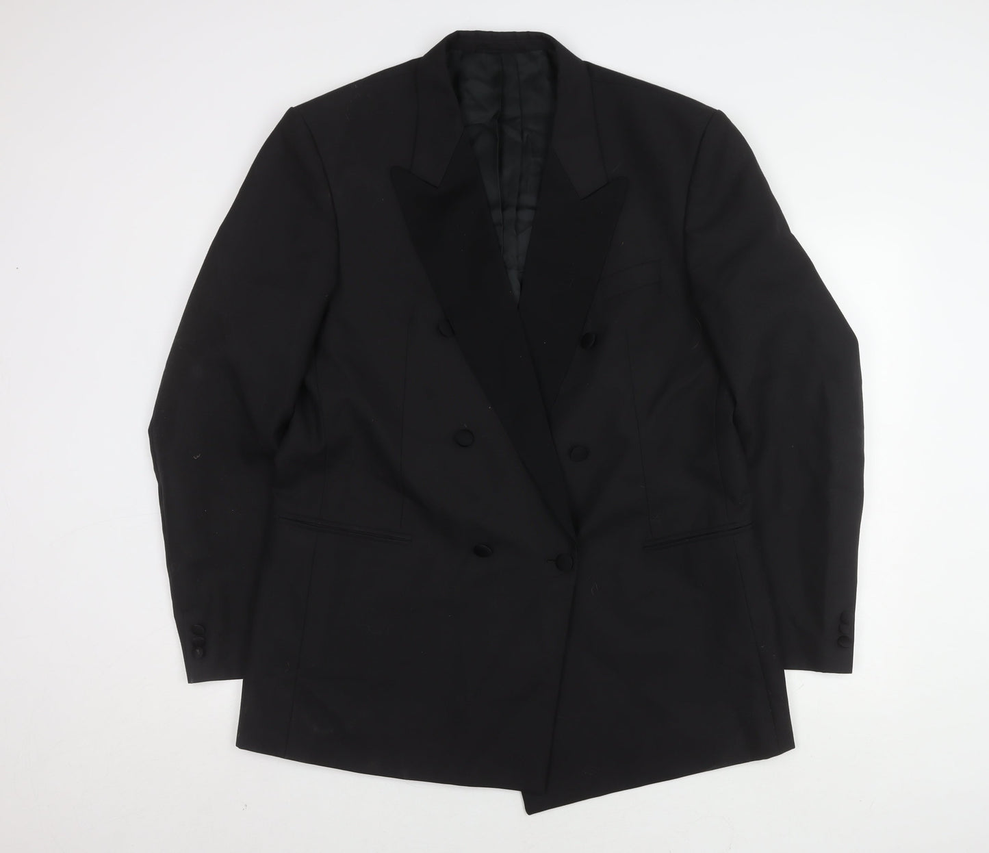 Skopes Men's Black Tuxedo Blazer, 44L, Double-Breasted, Formal