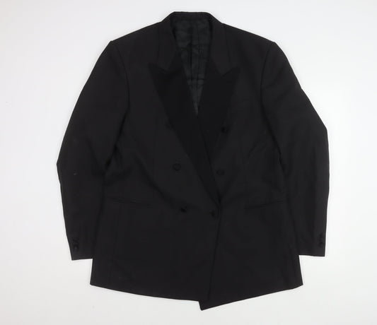 Skopes Men's Black Tuxedo Blazer, 44L, Double-Breasted, Formal