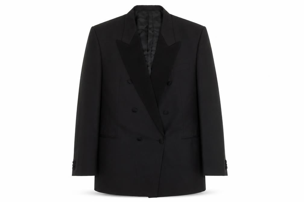 Skopes Men's Black Tuxedo Blazer, 44L, Double-Breasted, Formal