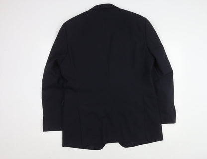 Back view of Jaeger Men's Blue Blazer, 42R, Classic Formal Jacket