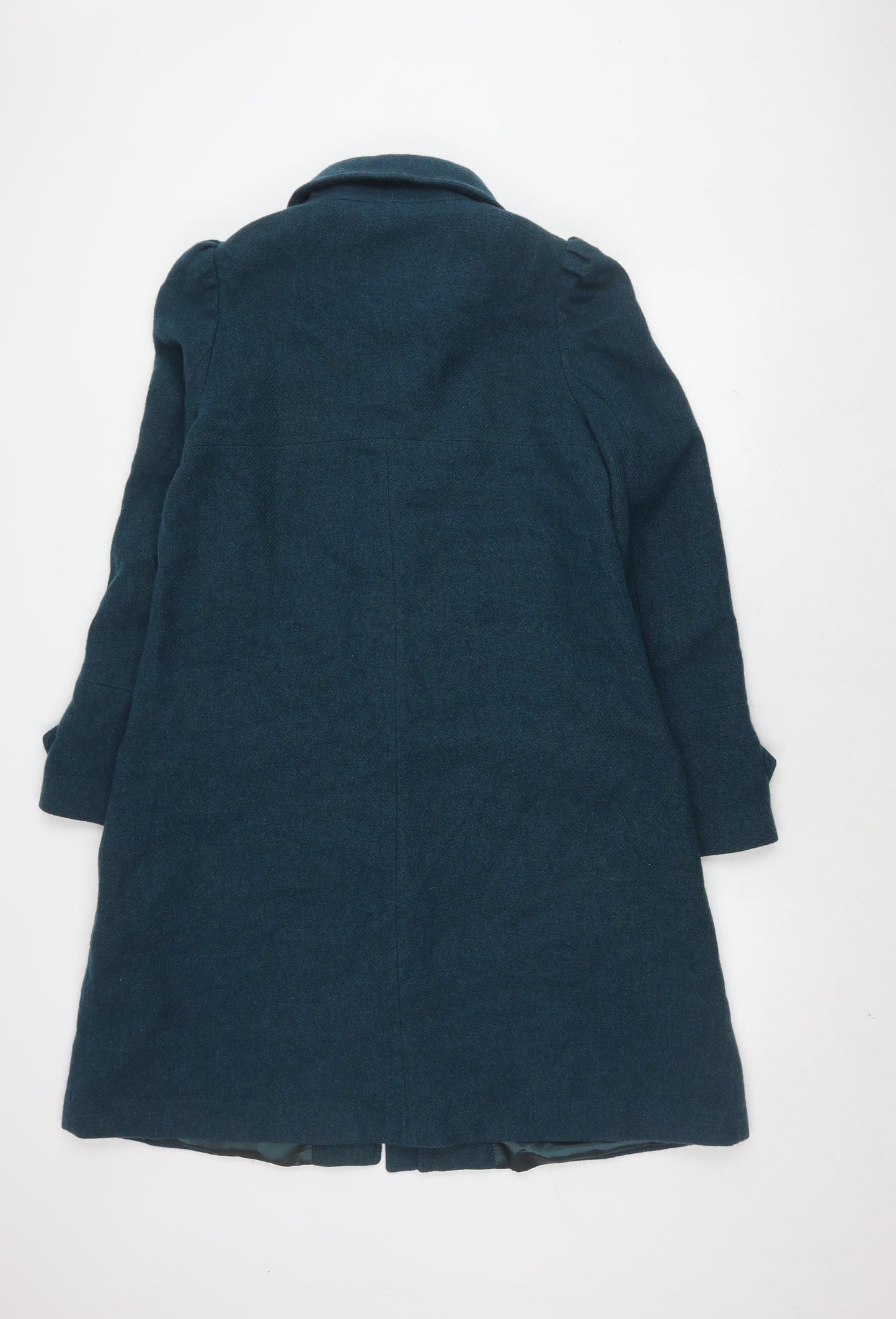 Topshop Women's Blue Wool Blend Mid-Length Coat
