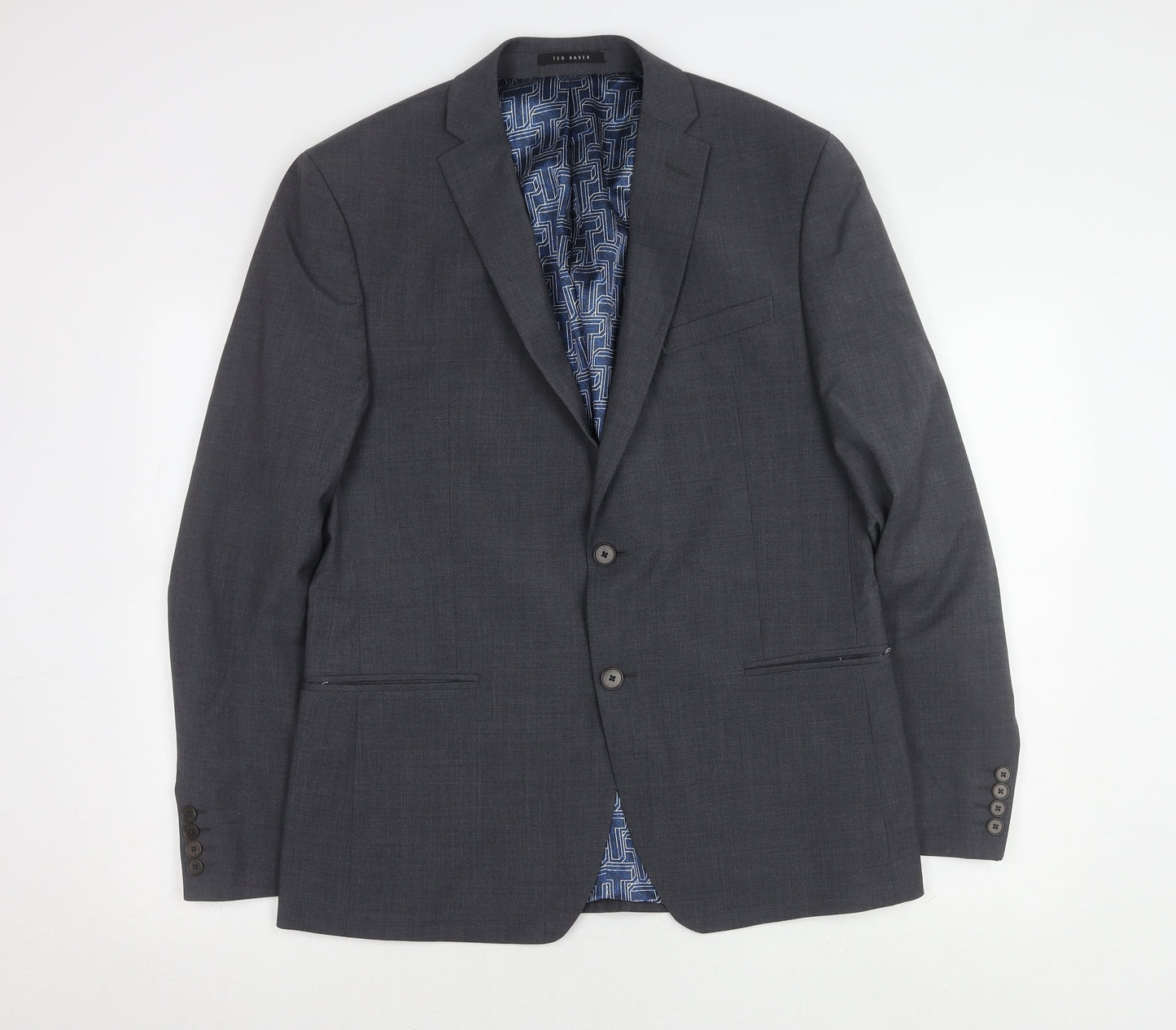 Ted Baker Men's Grey Slim-fit Blazer 42R Classic Style