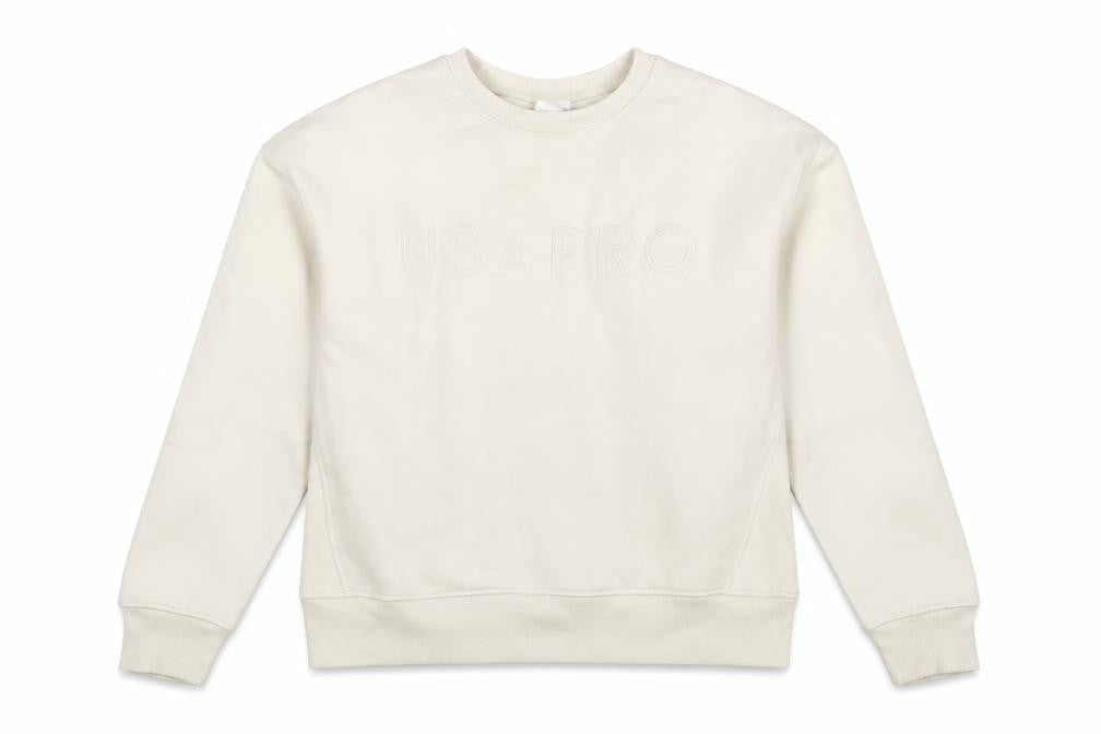 USA Pro Women's Ivory Pullover Sweatshirt Size 14