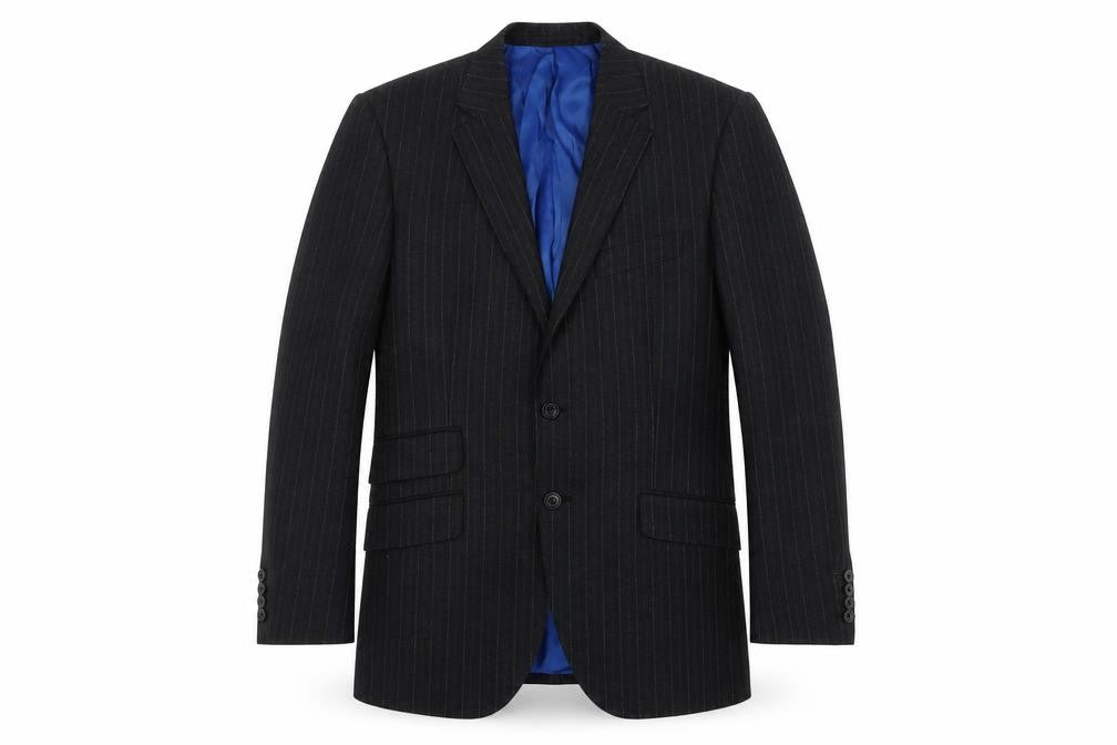 Marks & Spencer Grey Striped Suit Jacket, Men, Size 38R