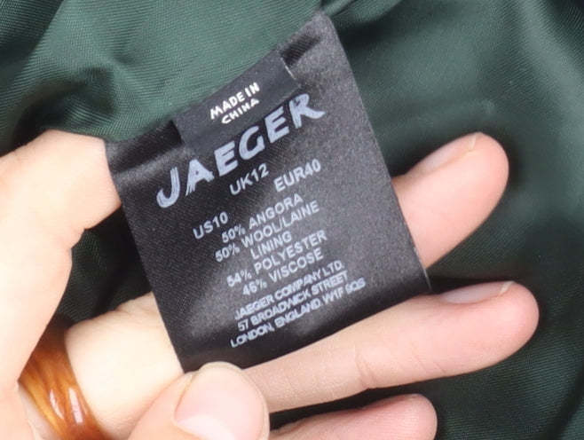 Jaeger Women's Mid-Length Angora Wool Coat Size 12