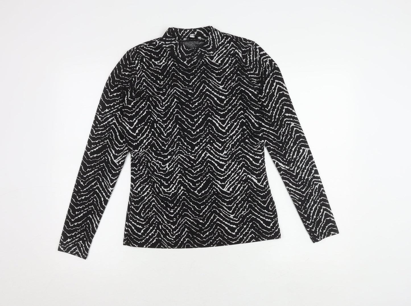 Warehouse Women’s Black Animal Print Long Sleeve Top