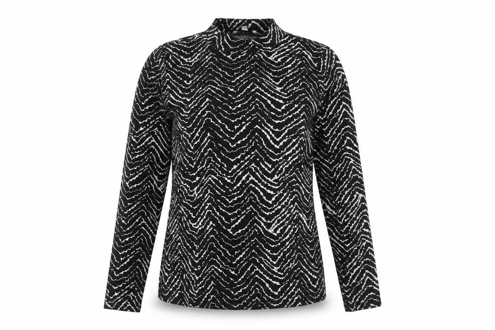 Warehouse Women’s Black Animal Print Long Sleeve Top