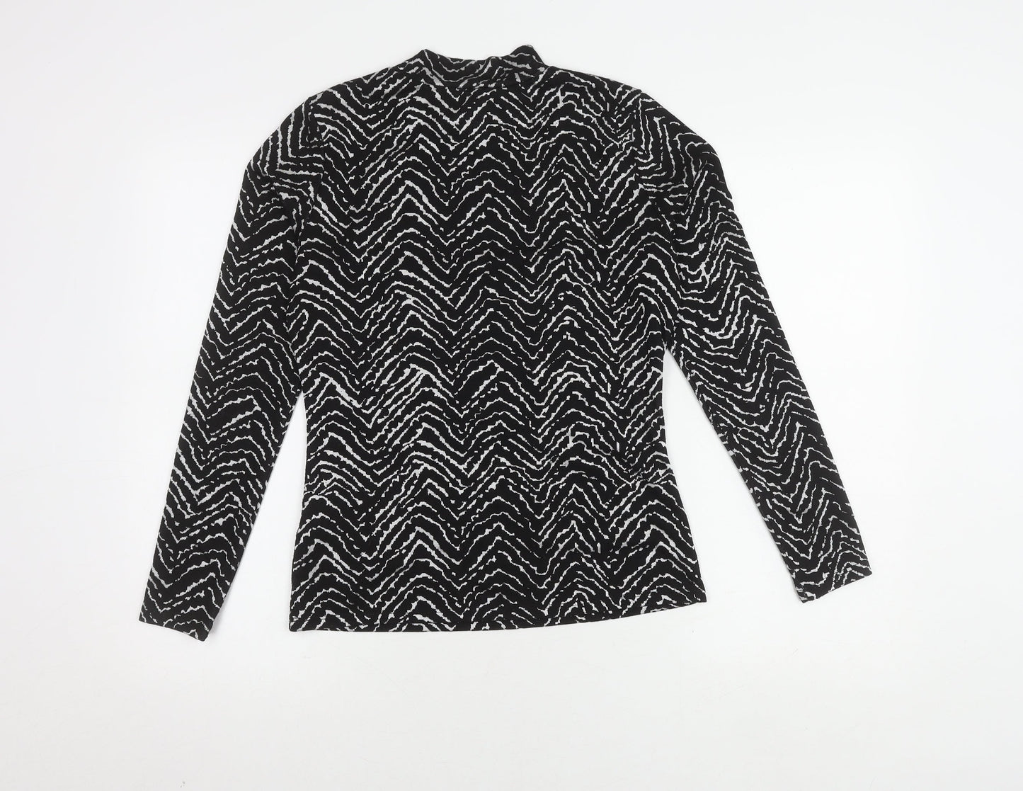 Warehouse Women’s Black Animal Print Long Sleeve Top
