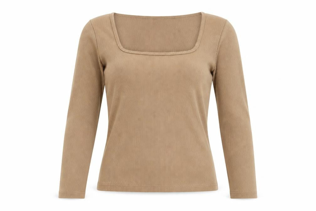 Hollister Women's Beige Square Neck Top L