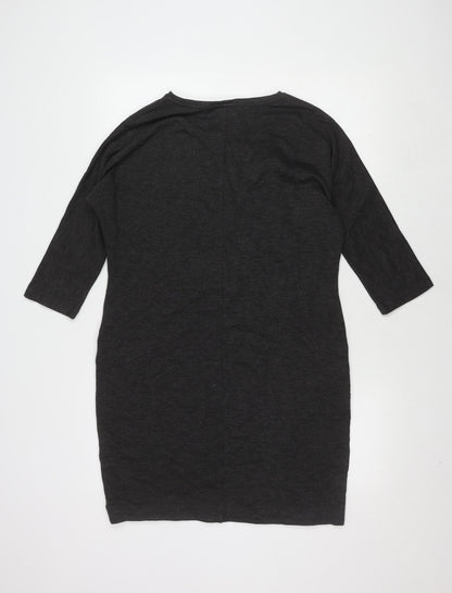 Back view of Jaeger Women's Black S Jersey Dress, 3/4 Sleeve