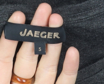 Close-up detail of Jaeger Women's Black S Jersey Dress, 3/4 Sleeve