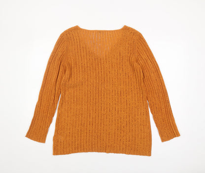 Planet Women's Orange Pullover Jumper M Casual