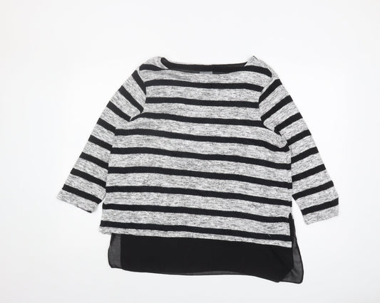 Phase Eight Women's Black Striped Tunic Jumper Size 14