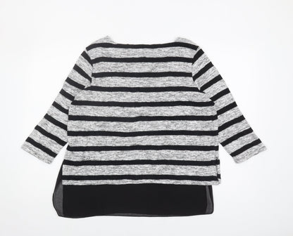 Phase Eight Women's Black Striped Tunic Jumper Size 14