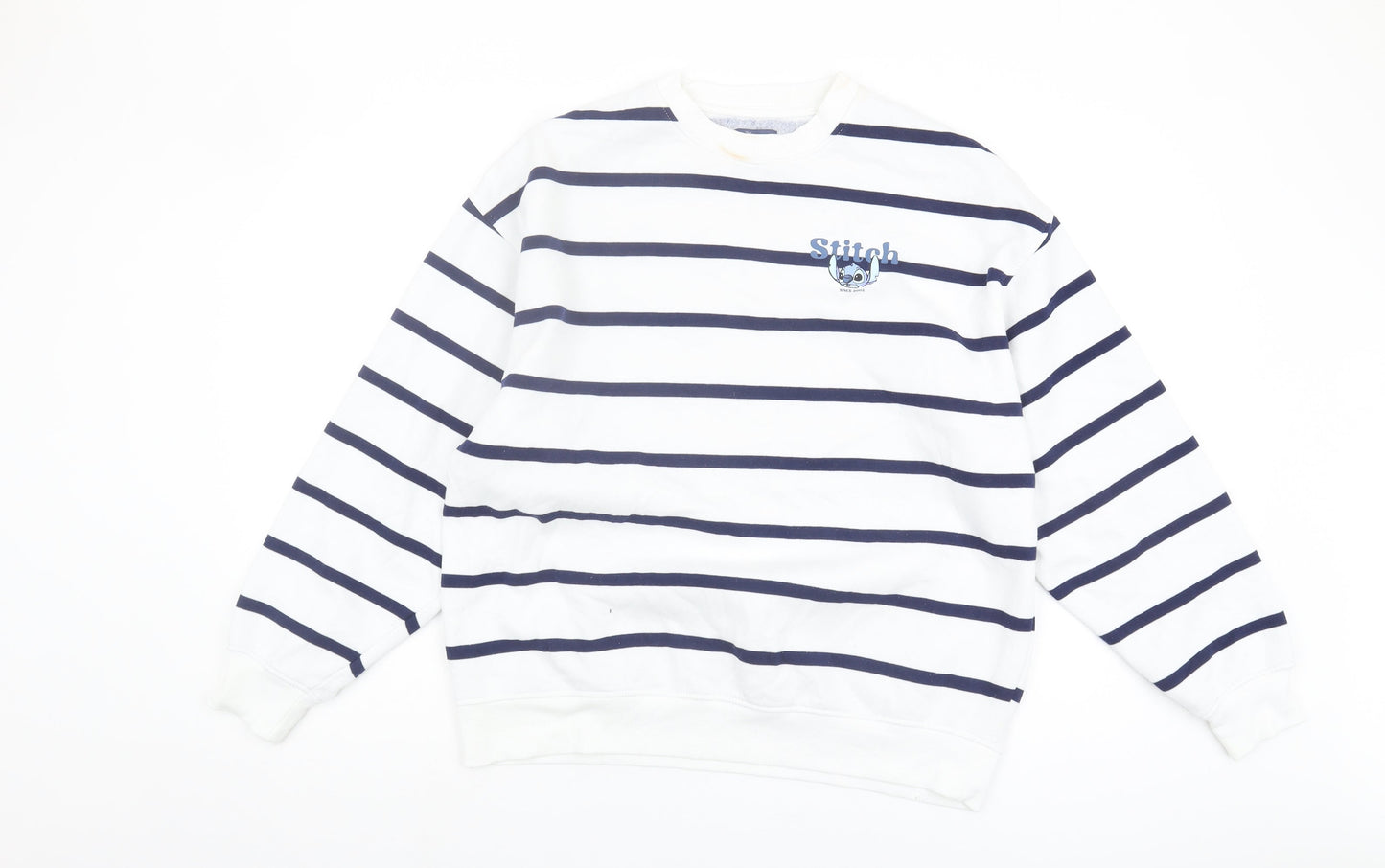 Primark Women's White Striped Disney Sweatshirt S