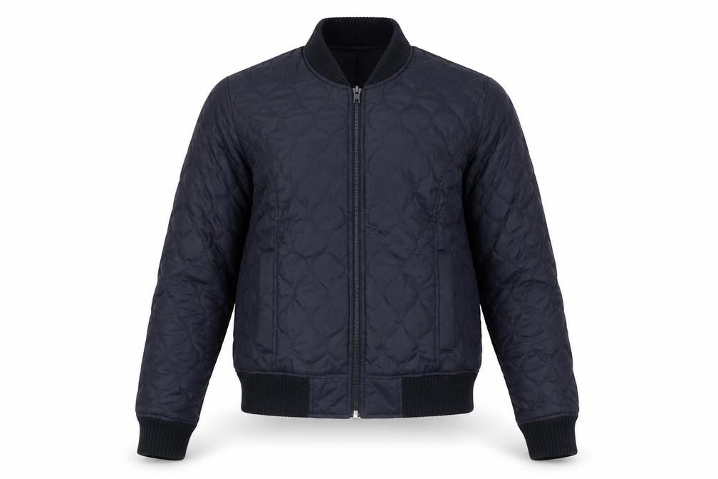 Hollister Men's Black Quilted Jacket L Casual