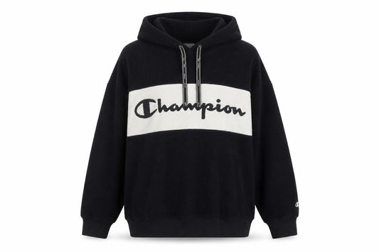 Champion Womens Black Hoodie S - Logo Sports Fleece Casual