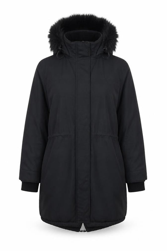 Marks & Spencer Womens Black Parka Jacket UK Size 8