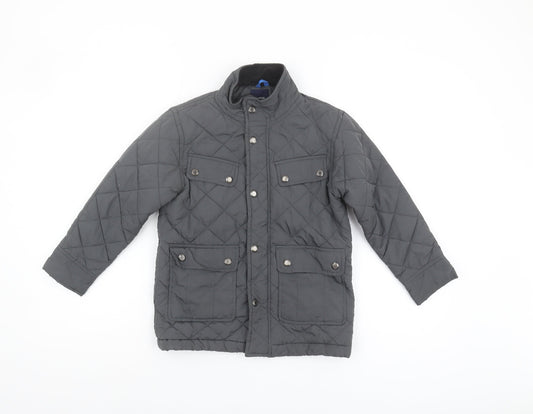 GapKids Boys Grey Quilted Jacket 6-7 Years Hooded