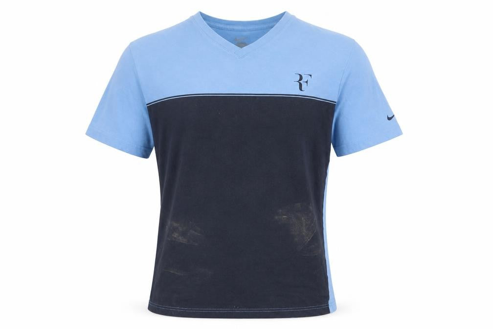 Nike Men's Blue Medium V-Neck T-Shirt