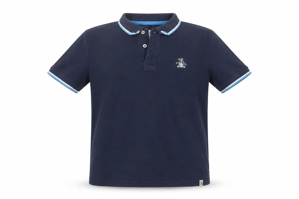 Penguin Boys Blue Polo Shirt 8-9 Years, Short Sleeve, Logo Accent