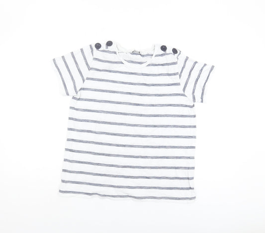 Warehouse Women's White Striped T-Shirt Size 10