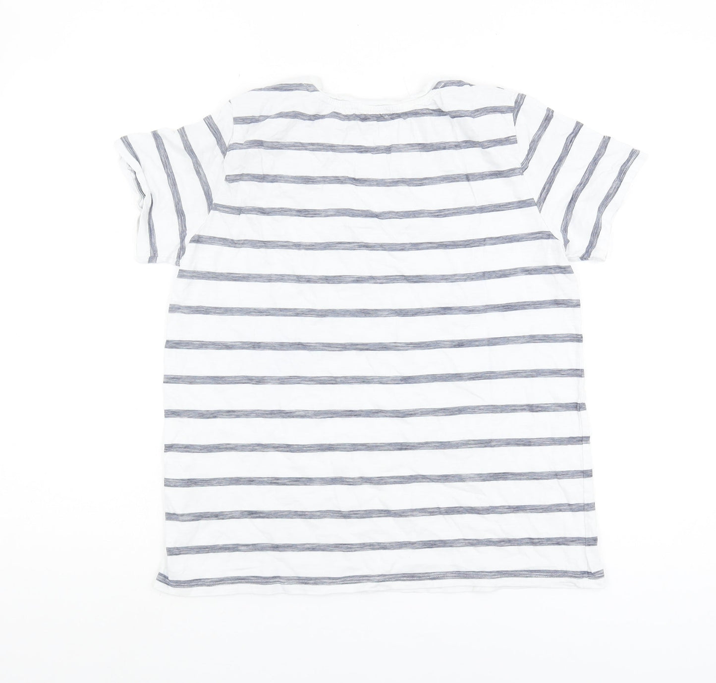 Warehouse Women's White Striped T-Shirt Size 10