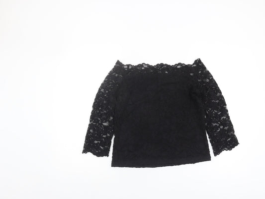 H&M Women’s Black Lace Off-Shoulder Blouse L