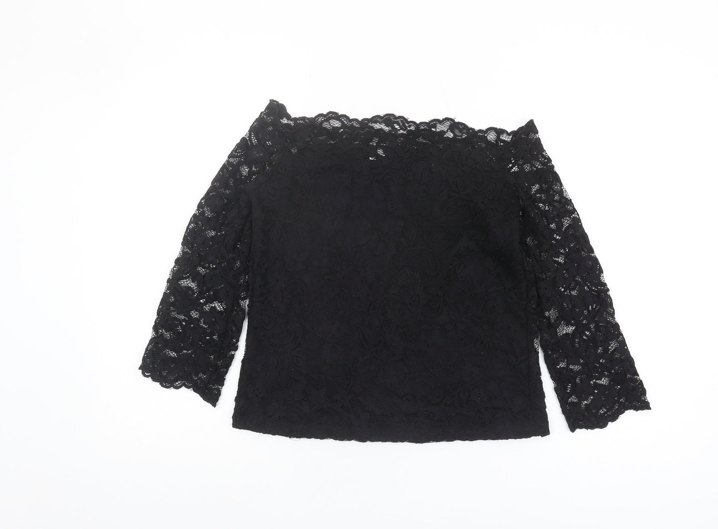H&M Women’s Black Lace Off-Shoulder Blouse L