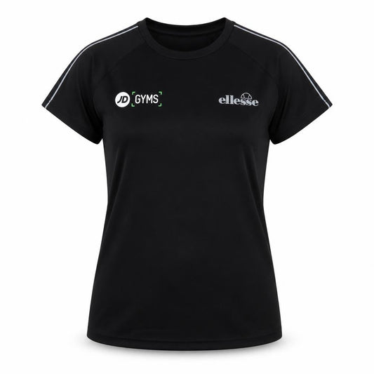 Front view of Ellesse Women's Black Athletic T-Shirt, size 10
