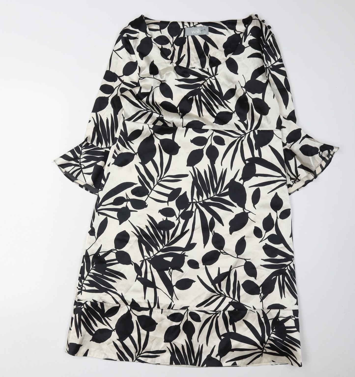 Wallis Women's Black & White Floral Dress Size 10