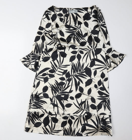 Wallis Women's Black & White Floral Dress Size 10