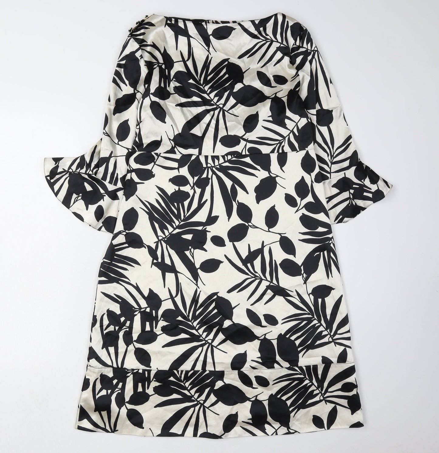 Wallis Women's Black & White Floral Dress Size 10