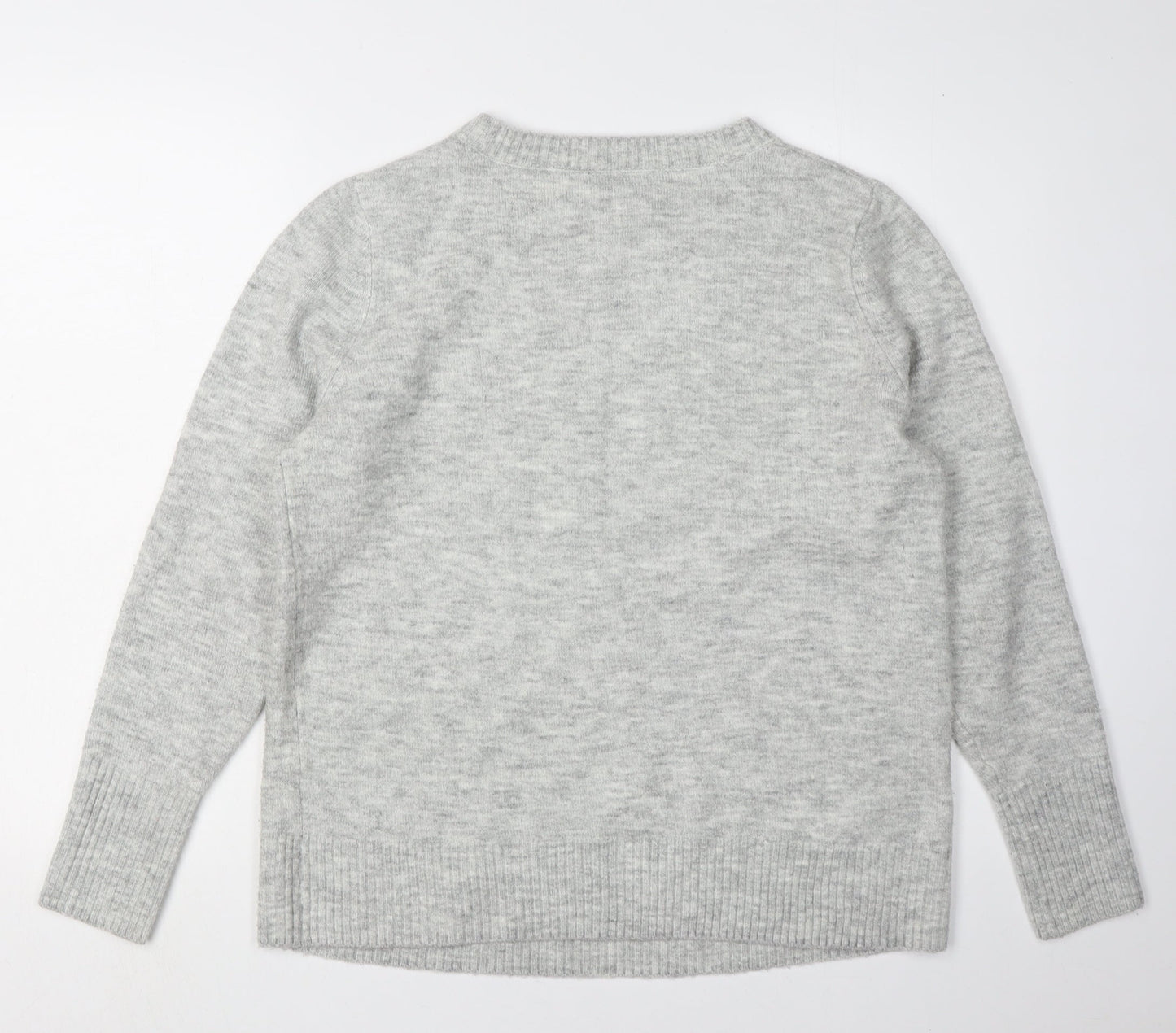 Wallis Women's Grey Pullover Jumper M - Beaded Design