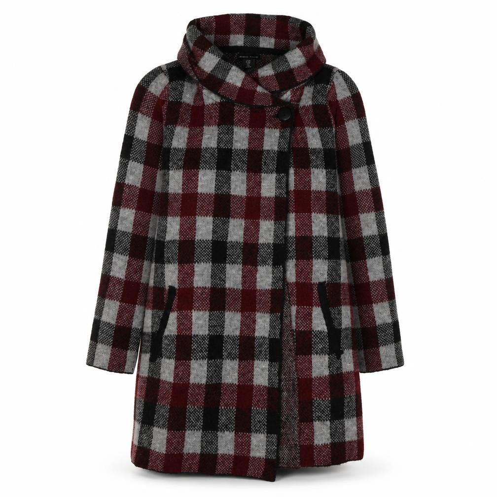 Adrienne Vittadini Women's Multicoloured Plaid Cape M