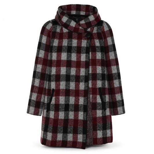 Adrienne Vittadini Women's Multicoloured Plaid Cape M