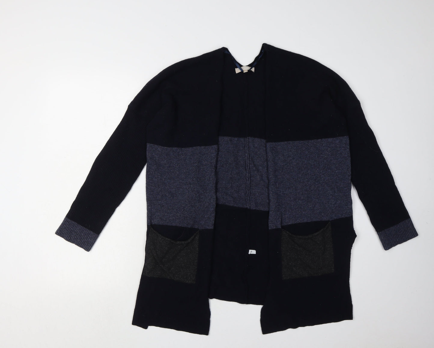 Benedetta B. Women's Black Grey Open Front Cardigan M