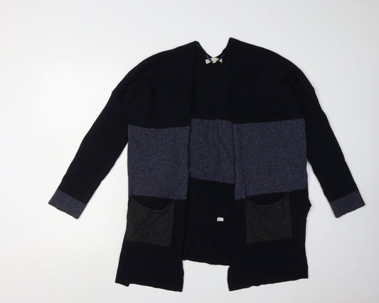 Benedetta B. Women's Black Grey Open Front Cardigan M