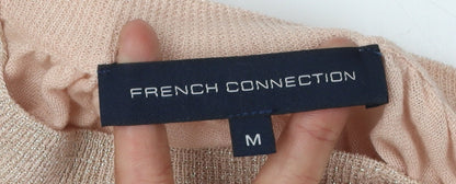 Close-up detail of French Connection Women's Pink Cape Jumper, size M