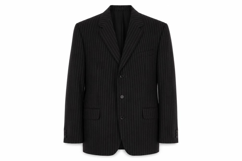 DAKS Men's Black Striped Wool Suit Jacket 41R