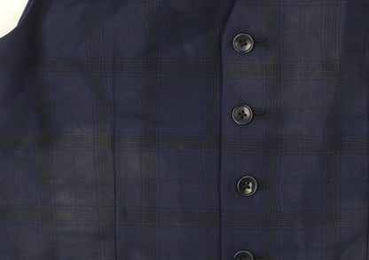 Reiss Men's Blue Check Suit Waistcoat, Size 38