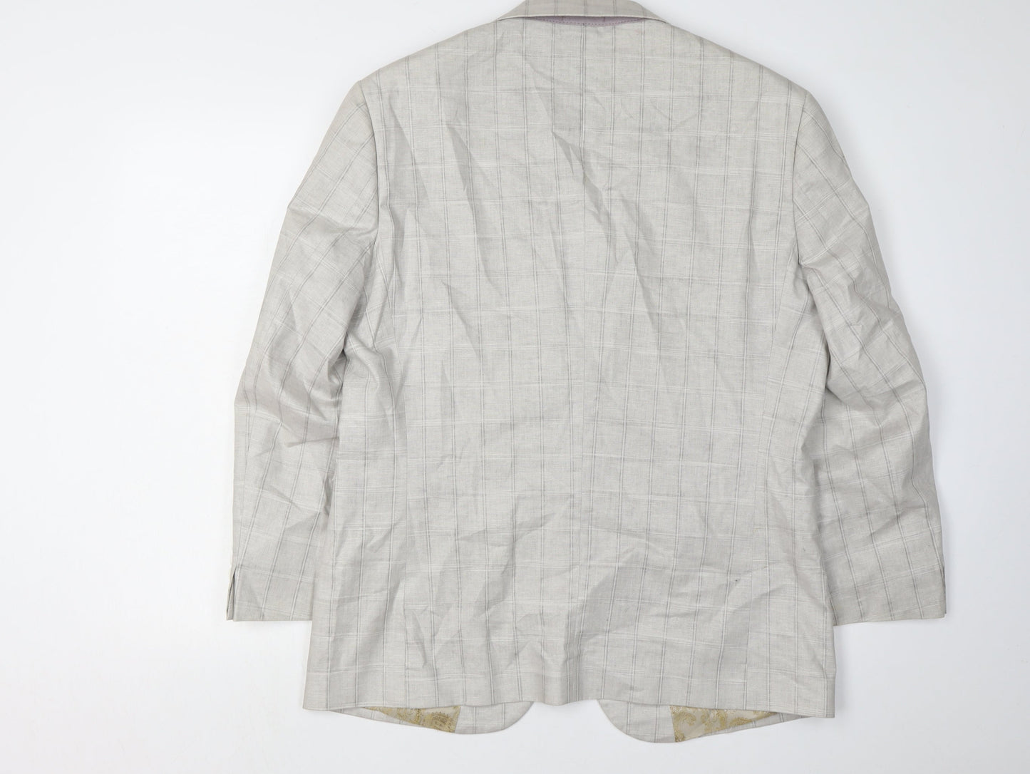 Pierre Cardin Men's Ivory Check Blazer, Size 40R, Formal