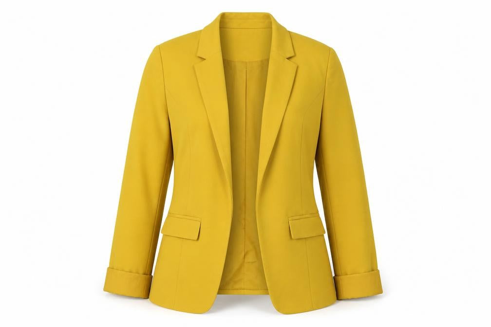 Oasis Women's Yellow Blazer Size 8, Notch Lapel, Long Sleeve