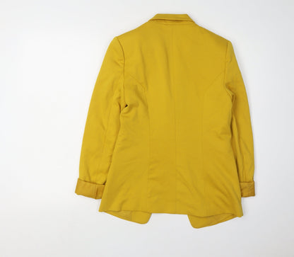 Oasis Women's Yellow Blazer Size 8, Notch Lapel, Long Sleeve