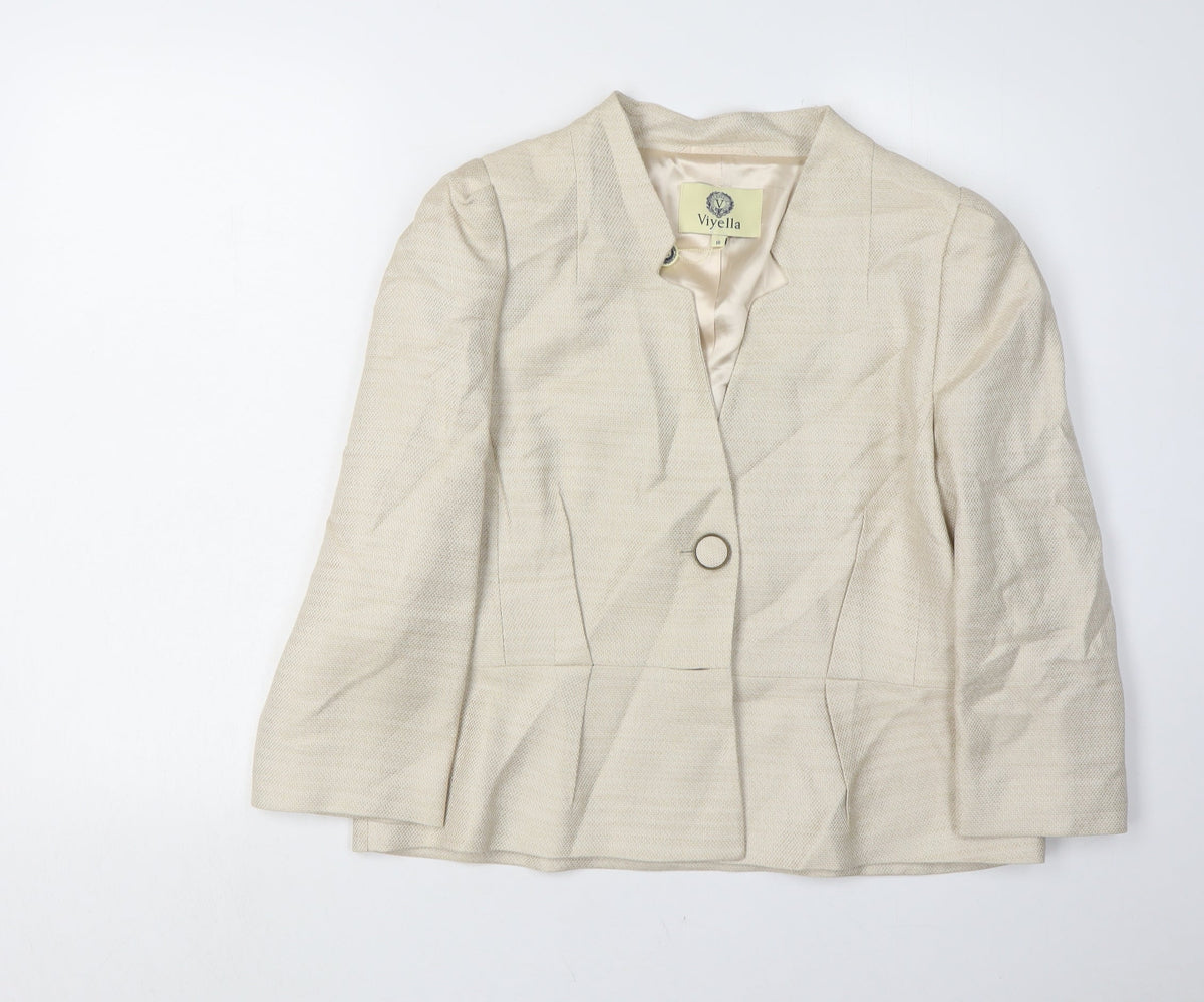Viyella Women's Ivory Blazer Size 16 Regular Fit