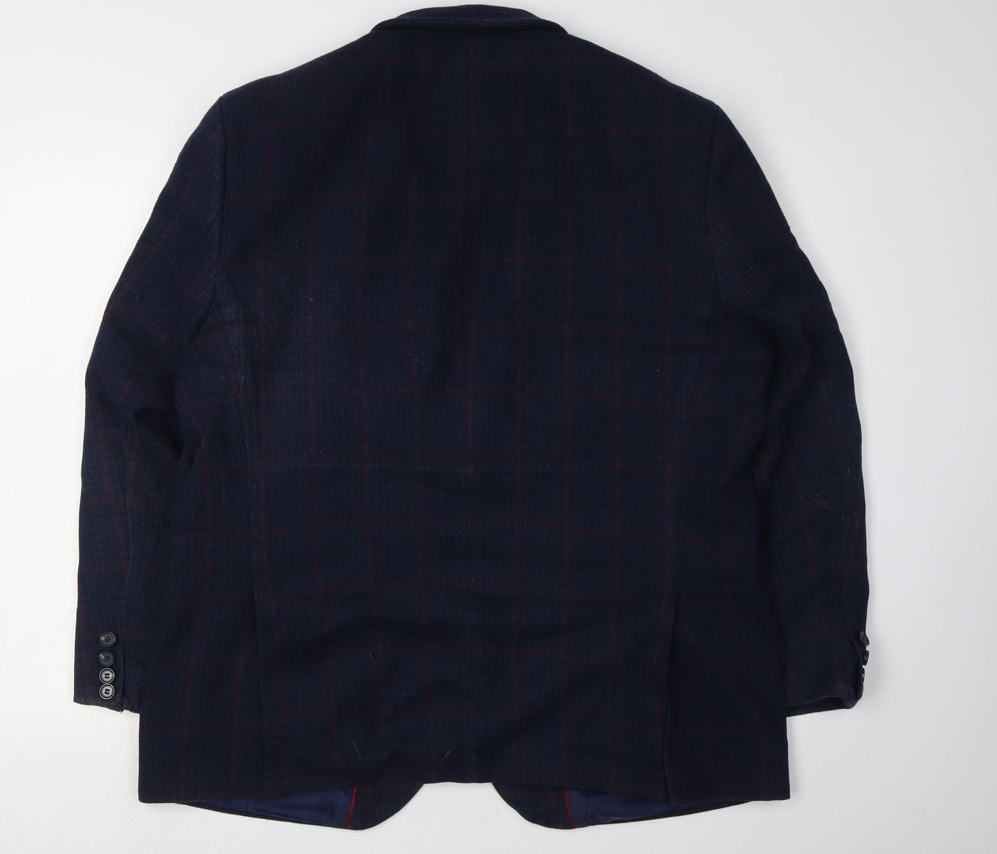 Greenwoods Men's Blue Checked Blazer 46R - Classic Fit