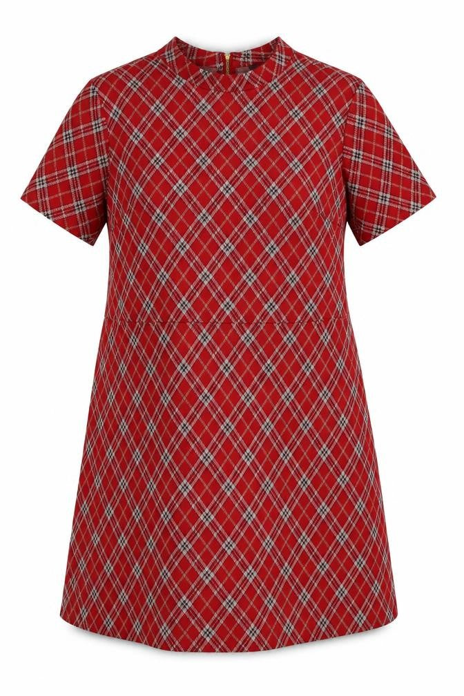 Next Women's Red Argyle Shift Dress Size 20