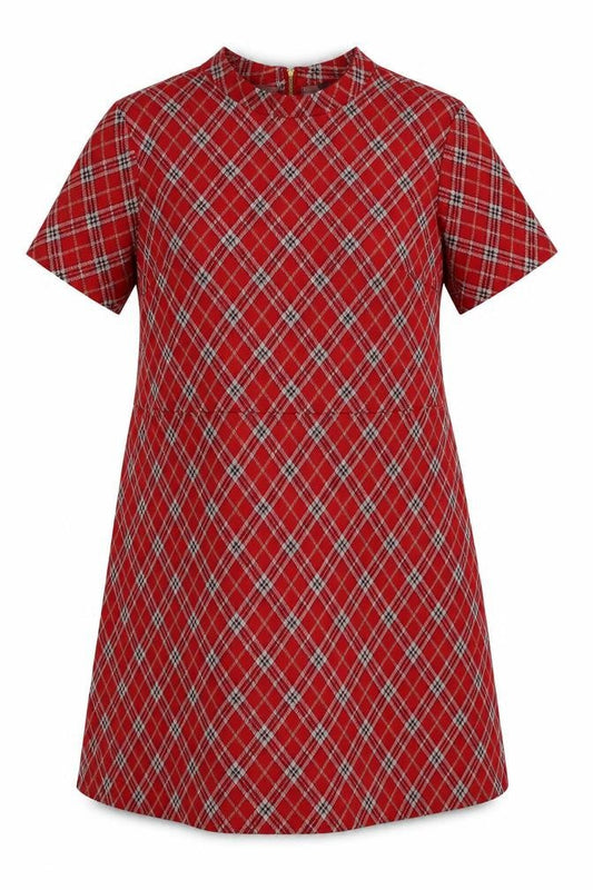 Next Women's Red Argyle Shift Dress Size 20