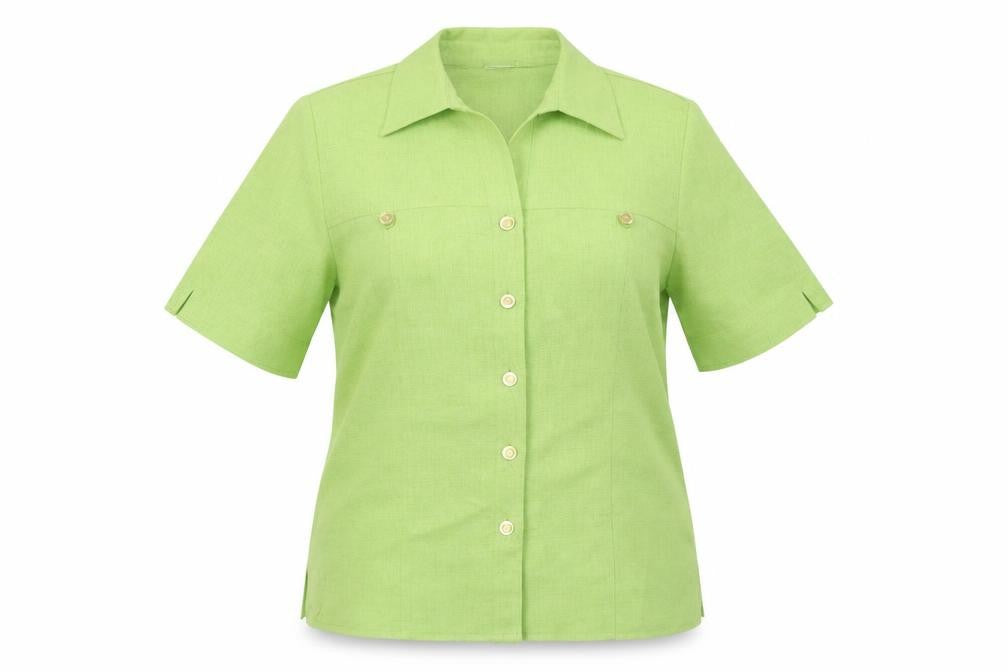 Oscar B. Women's Green Button-Up Shirt Size 16 Classic